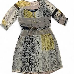 Myne ashley ann snakeskin print silk dress